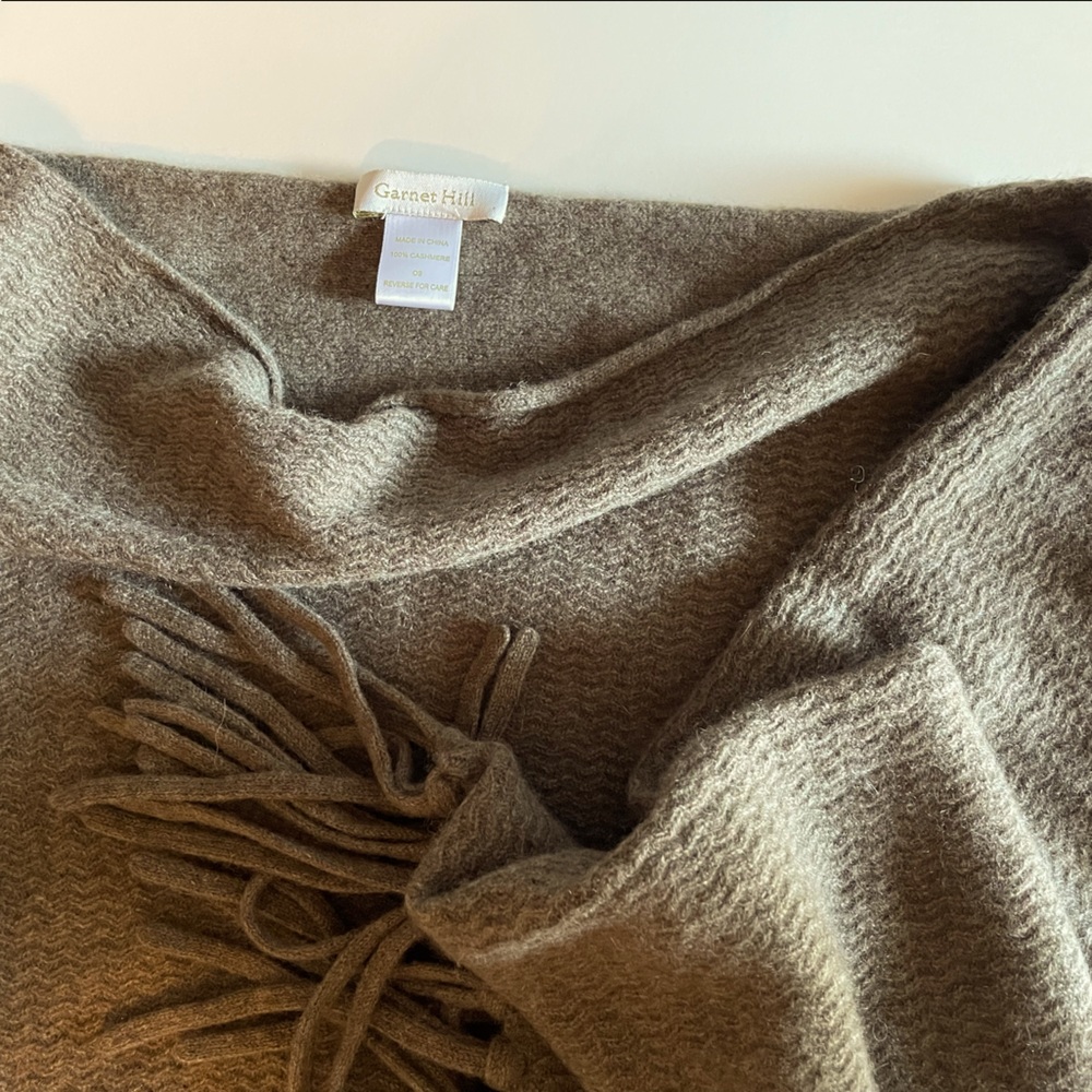 Garnet Hill Heathered Brown Cashmere Poncho Shrug Wrap